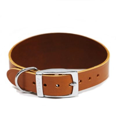 Tan Leather Greyhound Collar